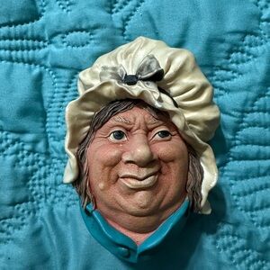 Bossons Chalk Ware Head Sarah Gamp Wall Hanging chaulkware 23 Vintage